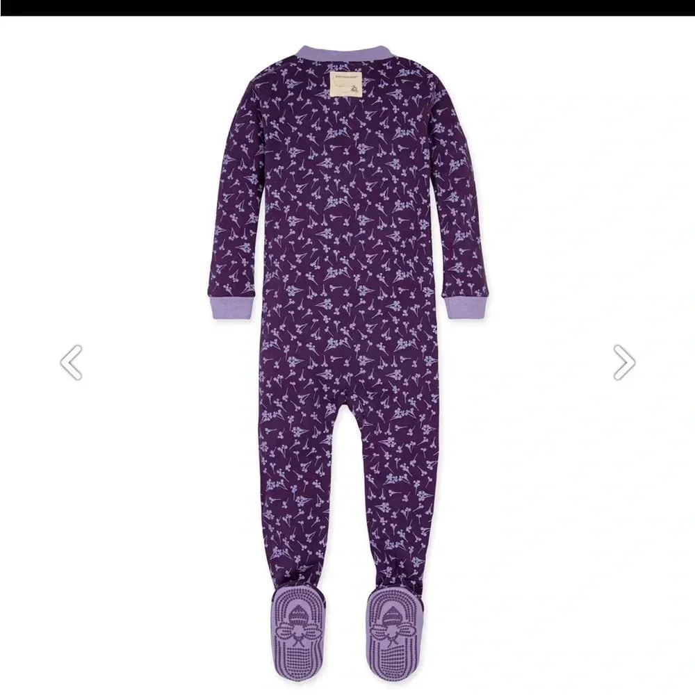 Burt's Bees Baby Girls Pajamas Zip Front Non-slip Footed Pjs 100% Organic Cotton